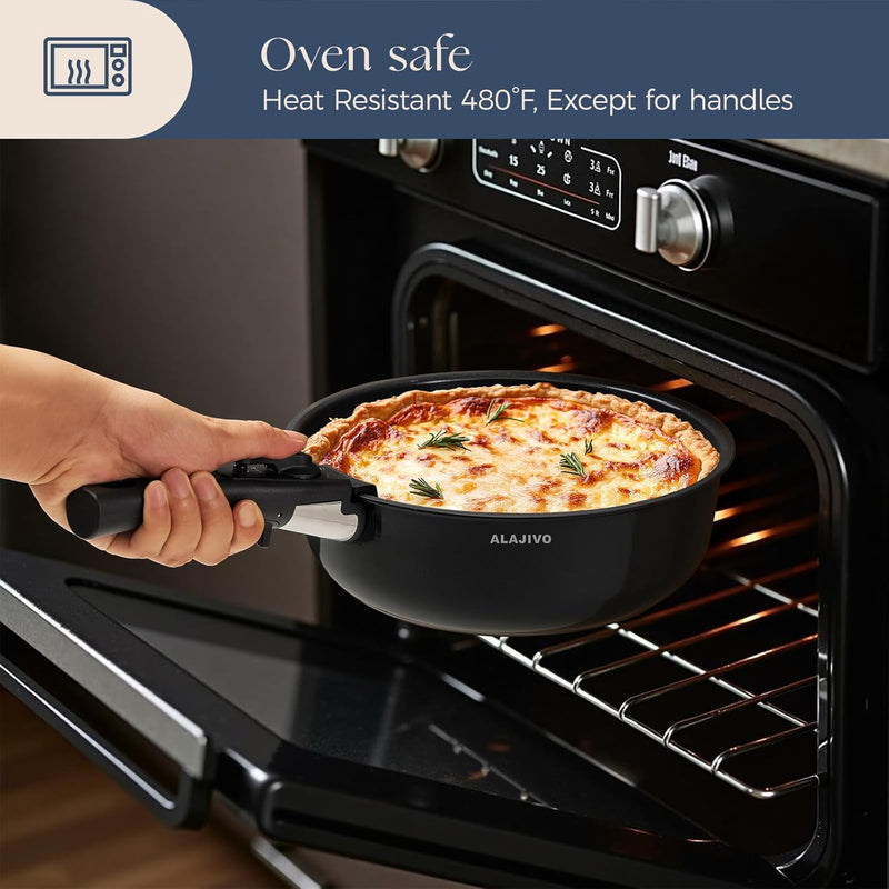 Non Stick Pots and Pans Set Induction Hob (17 Piece)