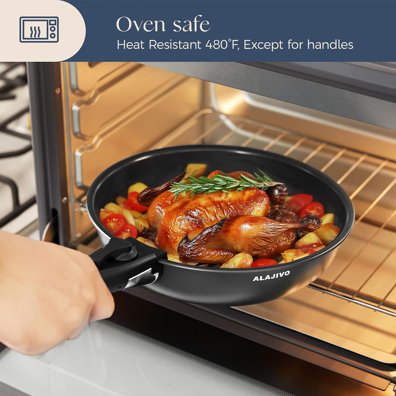 Non Stick Pots and Pans Set Induction Hob (17 Piece)