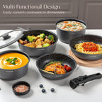 Non Stick Pots and Pans Set Induction Hob (17 Piece)