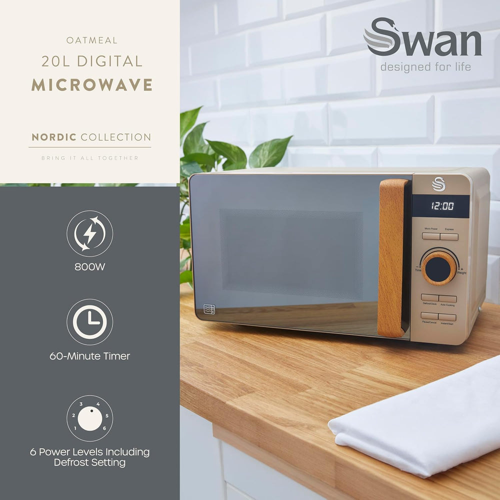 Nordic Digital Microwave with 6 Power Settings 60