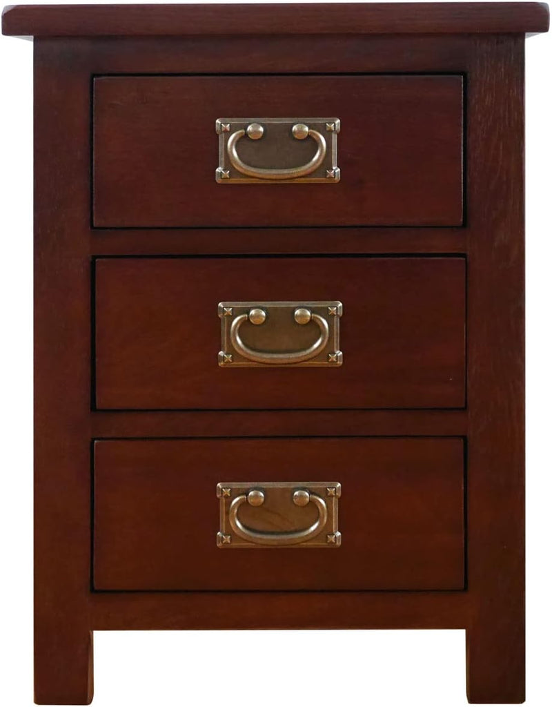 Oak Bedside Table 3 Drawers Walnut Nc Paint