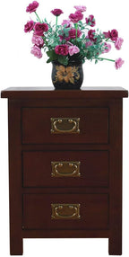 Oak Bedside Table 3 Drawers Walnut Nc Paint