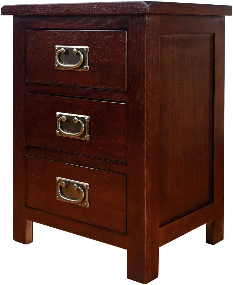 Oak Bedside Table 3 Drawers Walnut Nc Paint