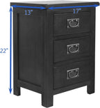Oak Bedside Table 3 Drawers Walnut Nc Paint