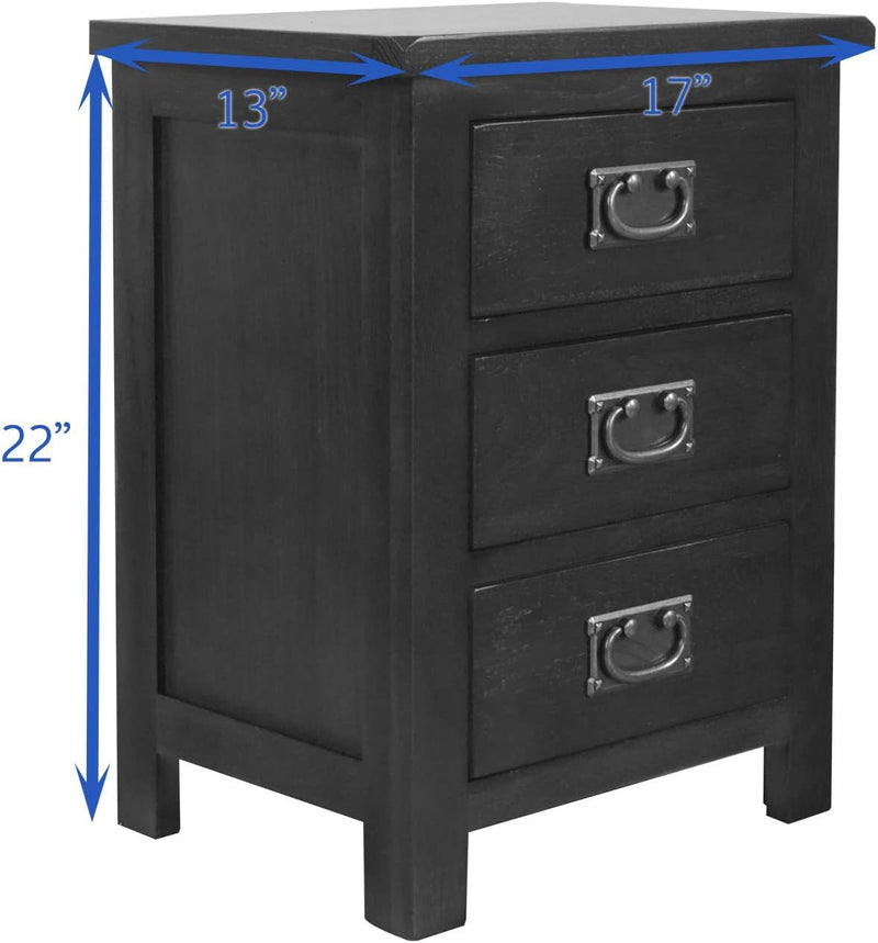 Oak Bedside Table 3 Drawers Walnut Nc Paint