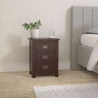 Oak Bedside Table 3 Drawers Walnut Nc Paint