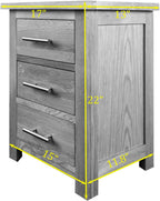 Oak Bedside Table 3 Drawers Walnut Nc Paint