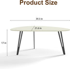 Oak Coffee Table 1-Tier Teardrop Shaped Side Tables