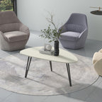 Oak Coffee Table 1-Tier Teardrop Shaped Side Tables