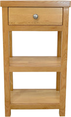 Oak Console Table Solid with Narrow Shelf Hallway
