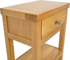 Oak Console Table Solid with Narrow Shelf Hallway