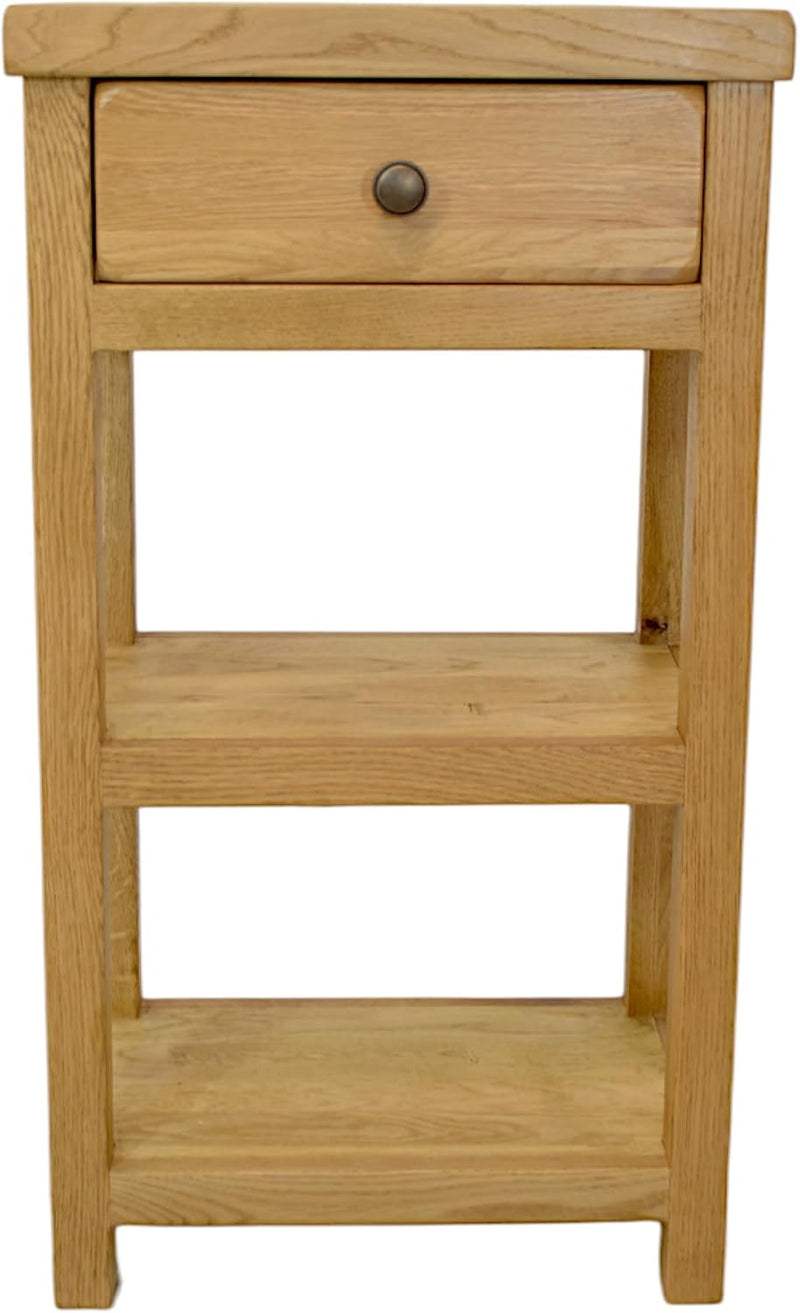 Oak Console Table with Narrow Shelf Solid Hallway