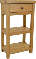 Oak Console Table with Narrow Shelf Solid Hallway