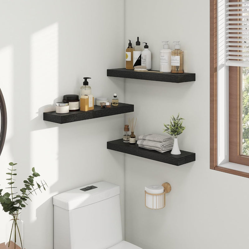 Oak Floating Shelves for Wall Mounted Shelf (Set of 2)