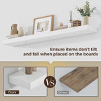 Oak Floating Shelves for Wall Mounted Shelf (Set of 2)