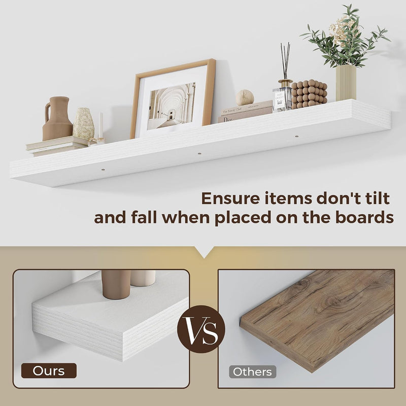 Oak Floating Shelves for Wall Mounted Shelf (Set of 2)
