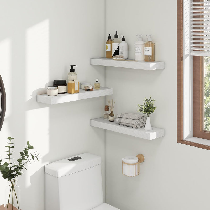 Oak Floating Shelves for Wall Mounted Shelf (Set of 2)