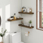 Oak Floating Shelves for Wall Mounted Shelf (Set of 2)