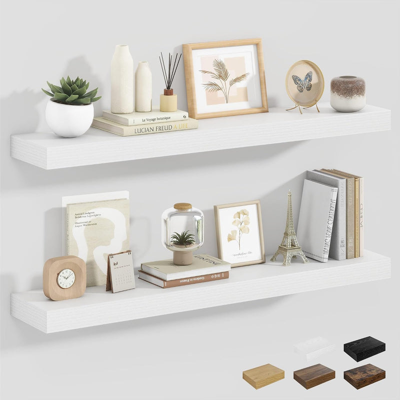 Oak Floating Shelves for Wall Mounted Shelf (Set of 2)