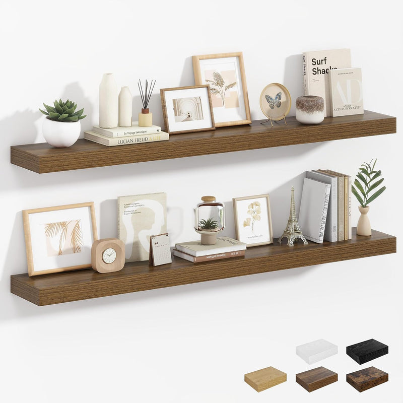 Oak Floating Shelves for Wall Mounted Shelf (Set of 2)