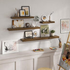 Oak Floating Shelves for Wall Mounted Shelf (Set of 2)