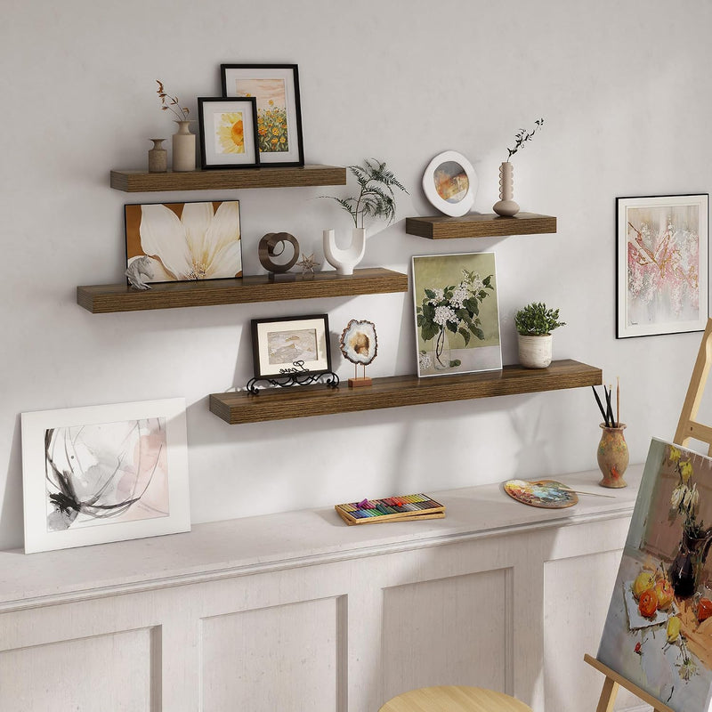 Oak Floating Shelves for Wall Mounted Shelf (Set of 2)