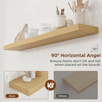 Oak Floating Shelves for Wall Mounted Shelf (Set of 2)
