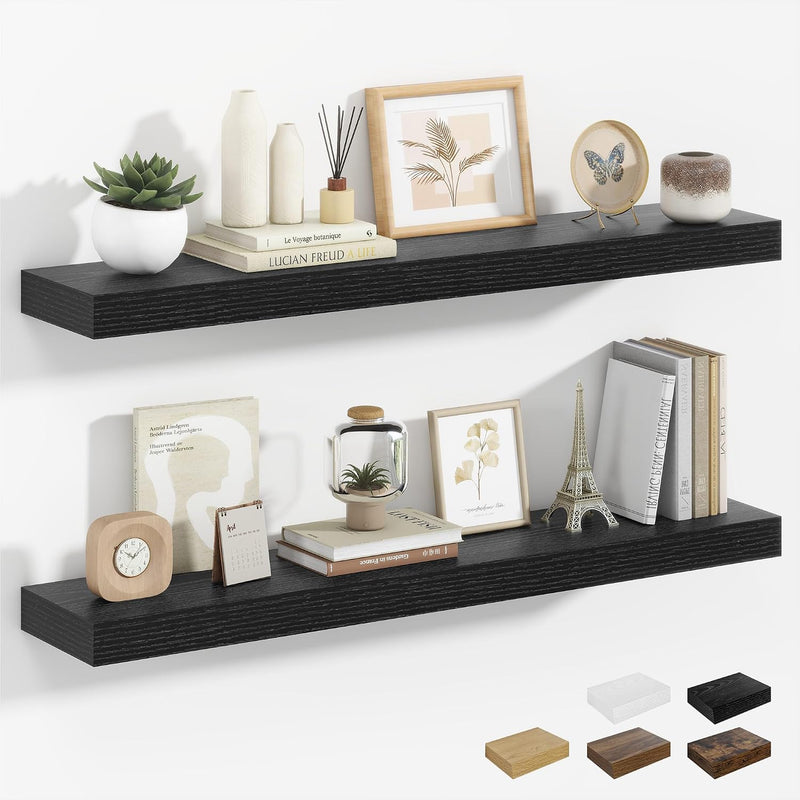 Oak Floating Shelves for Wall Mounted Shelf (Set of 2)