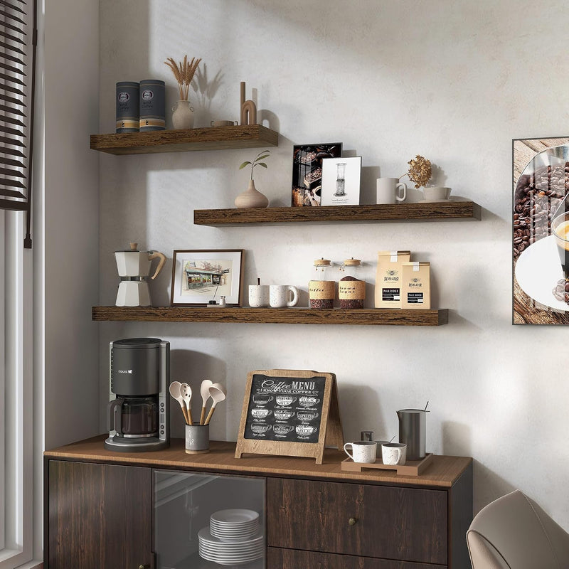 Oak Floating Shelves for Wall Mounted Shelf (Set of 2)
