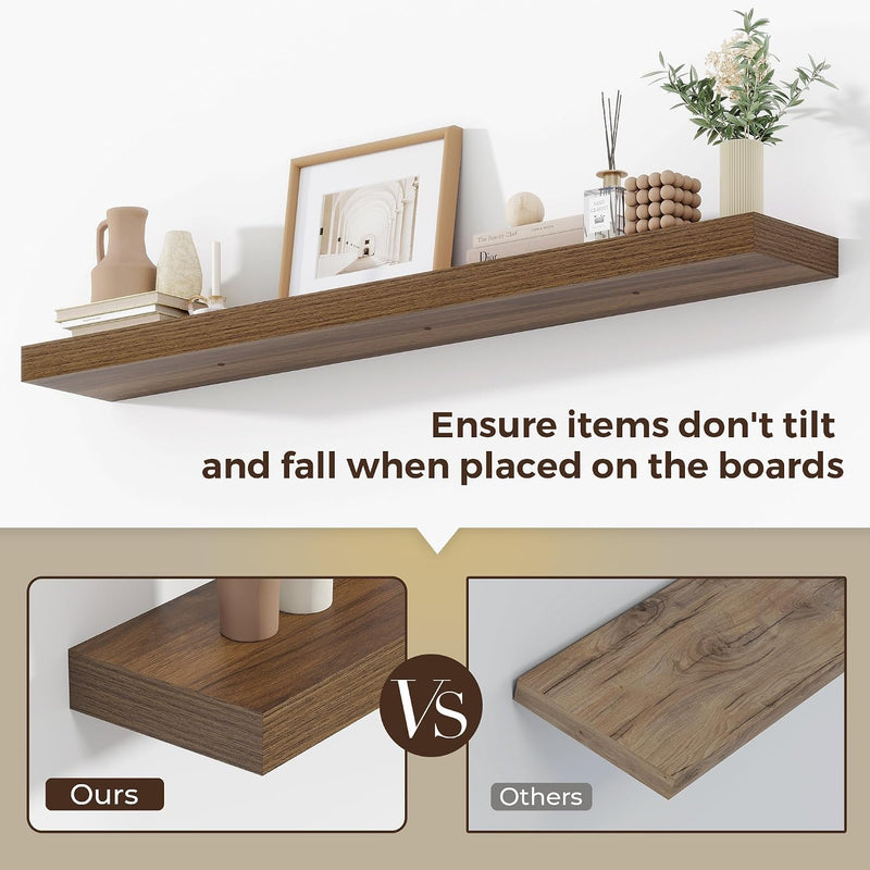 Oak Floating Shelves for Wall Mounted Shelf (Set of 2)
