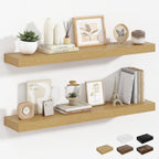 Oak Floating Shelves for Wall Mounted Shelf (Set of 2)