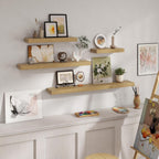 Oak Floating Shelves for Wall Mounted Shelf (Set of 2)