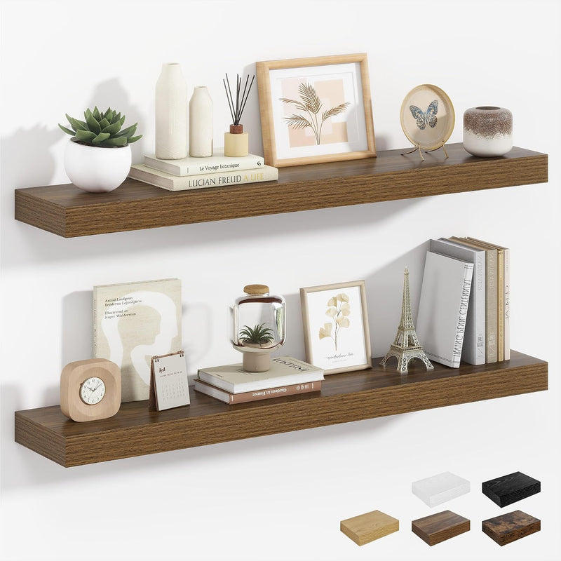 Oak Floating Shelves for Wall Mounted Shelf (Set of 2)