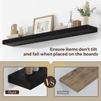 Oak Floating Shelves for Wall Mounted Shelf (Set of 2)