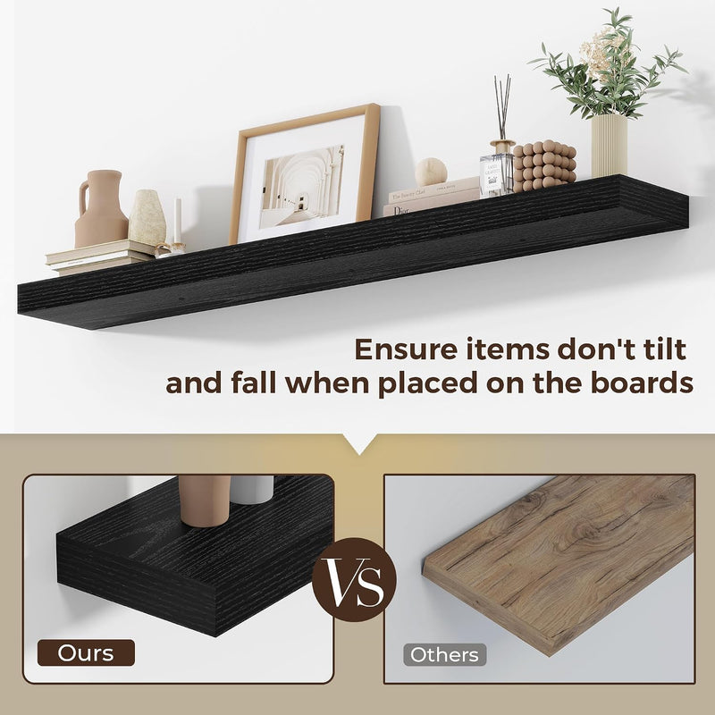 Oak Floating Shelves for Wall Mounted Shelf (Set of 2)