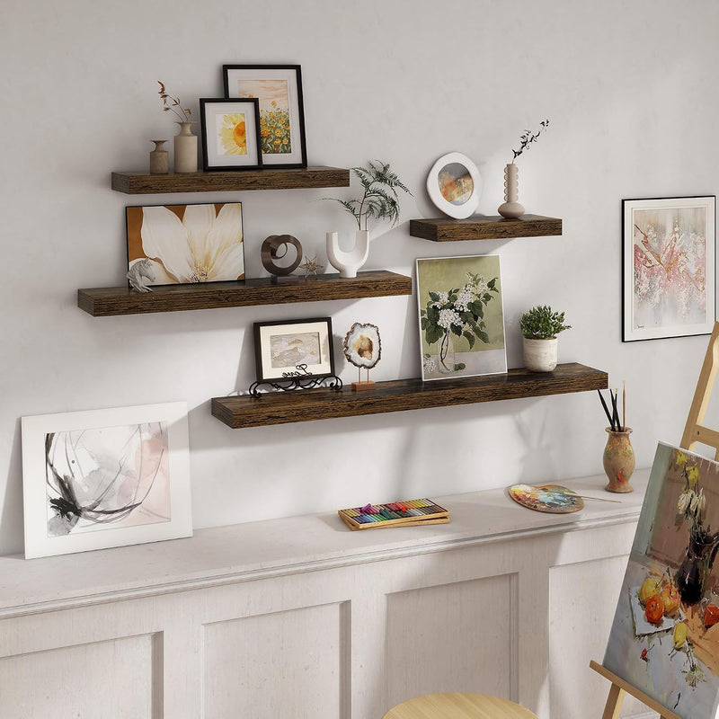 Oak Floating Shelves for Wall Mounted Shelf (Set of 2)