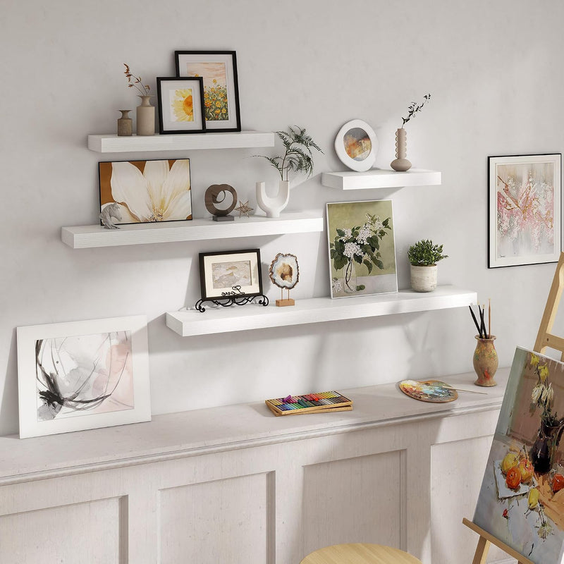 Oak Floating Shelves for Wall Mounted Shelf (Set of 2)