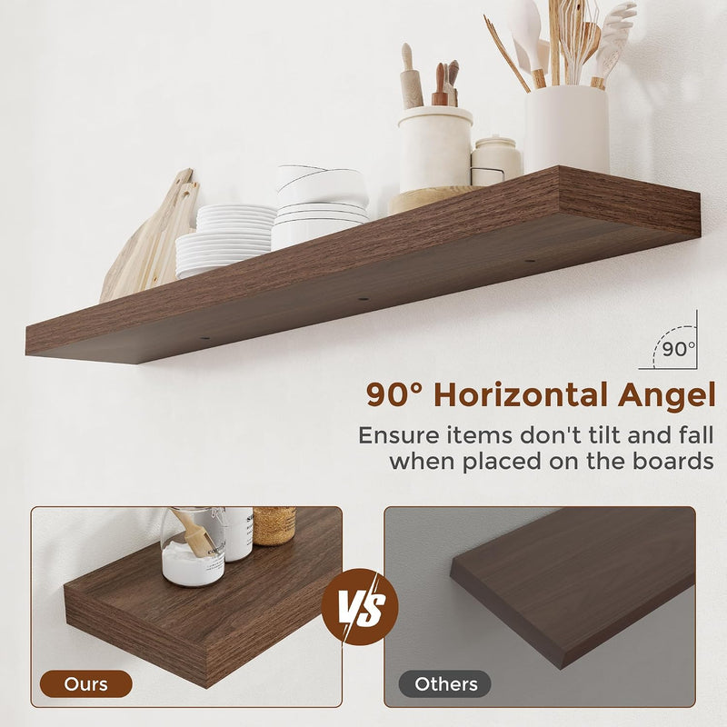 Oak Floating Shelves for Wall Mounted Shelf (Set of 2)