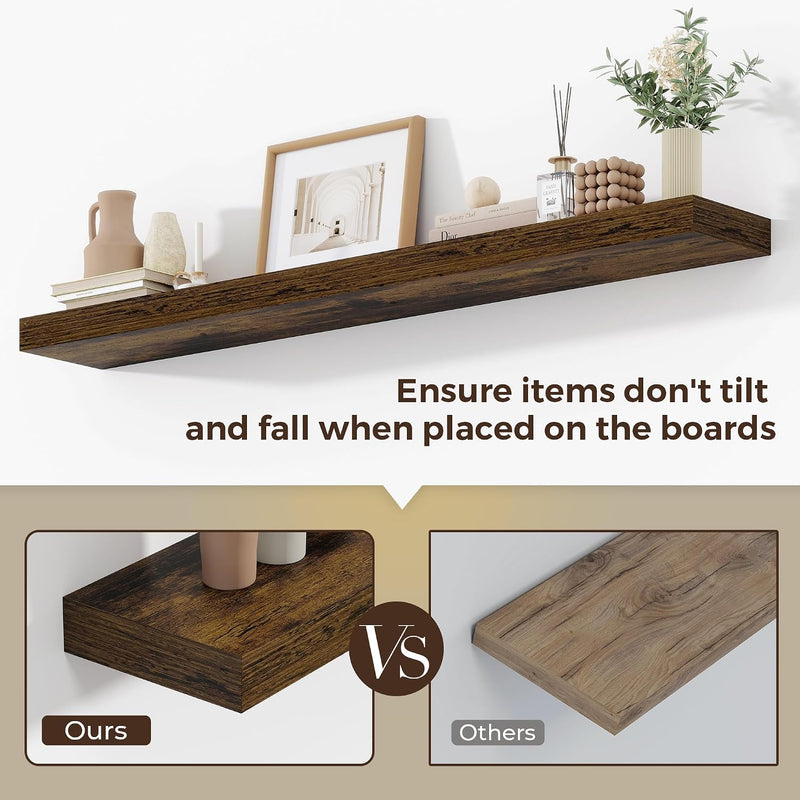 Oak Floating Shelves for Wall Mounted Shelf (Set of 2)