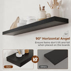 Oak Floating Shelves for Wall Mounted Shelf (Set of 2)