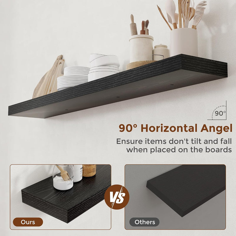 Oak Floating Shelves for Wall Mounted Shelf (Set of 2)