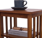 Oak Side Table 2 Storage Shelves Night End
