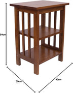 Oak Side Table 2 Storage Shelves Night End