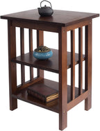 Oak Side Table 2 Storage Shelves Night End