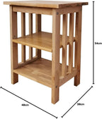 Oak Side Table 2 Storage Shelves Night End