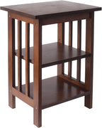 Oak Side Table 2 Storage Shelves Night End