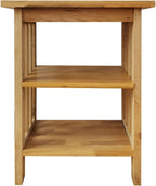 Oak Side Table 2 Storage Shelves Night End
