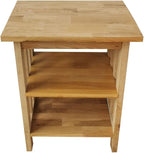 Oak Side Table 2 Storage Shelves Night End