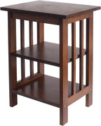Oak Side Table 2 Storage Shelves Night End