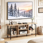 Oak TV Unit 120CM A‑shaped Metal Frame Stands